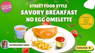 Delicious high protein savory breakfast ideas vegetarian | Indian tomato omelette recipe without egg