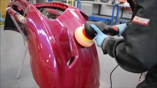 Polishing scratches the easy way using ROAR compound and chicago pneumatic polisher