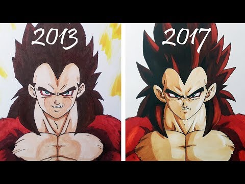 How To Draw Vegeta Super Saiyan 4! + OLD VS NEW! | Step By Step Tutorial!