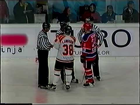 12.10.1999 EHL: Marek Zidlicky (HIFK) vs. Göran Hermansson (Brynäs IF)
