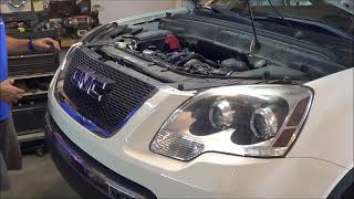 GMC Acadia - Traverse - Enclave --   a/c high pressure line repair - bumper removal