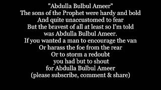 Abdulla Bulbul Amir Abdul Abulbul Ameer Lyrics Words trending sing along music song