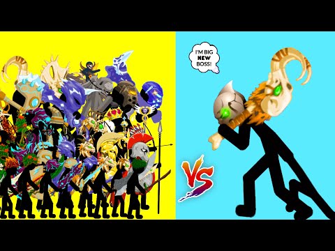All Skins Stick Vs New Giant Boss In Stick War Legacy - Who Will Win?