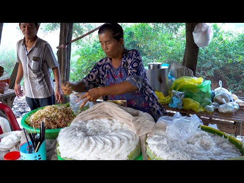 Yummy Nom BanhJok @ Countryside - Rice Noodle With Curry and Fish Gravy - VihearSour Market