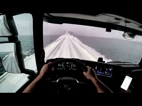 POV Driving Scania 590S V8 - Across winter Norway