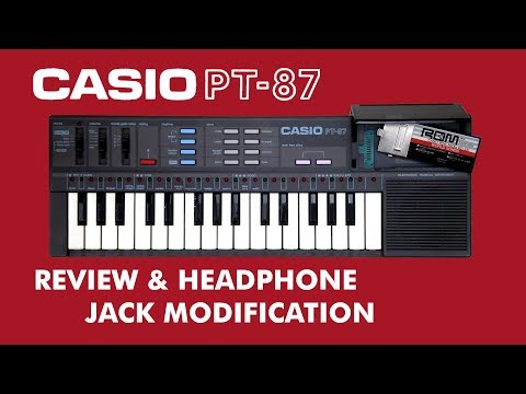 Casio PT-87 32-Key Mini Synthesizer 1980s - Black image 2