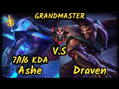 FOX Apollo (ASHE) vs DRAVEN - 7/1/6 KDA BOTTOM ADC GAMEPLAY - NA Ranked GRANDMASTER