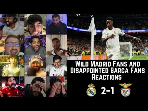 Wild Madrid Fans and Disappointed Barca Fans Reactions to REAL MADRID 2-1 (3-1 Agg.) BENFICA | UCL