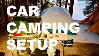 Family Car Camping Setup