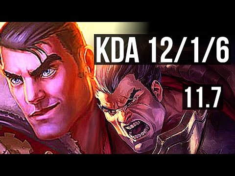 JAYCE vs DARIUS (TOP) | 12/1/6, Quadra, 2.1M mastery, 400+ games, Dominating | NA Master | v11.7