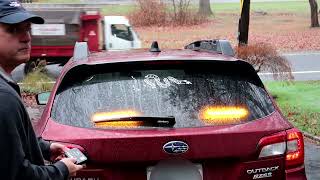 XRIDONSEN 35 inch Traffic Advisor Amber Light Bar 144 LED Rear Window