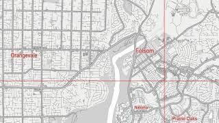 sacramento california us map vector white