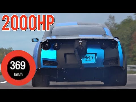 2000 HP Nissan GT-R R35 Acceleration 0-365 km/h & Top Speed - tuned by A9 Performance