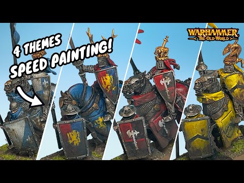 Speed Painting 4 Bretonnian Color Schemes! Tutorial | Warhammer Fantasy & Old World