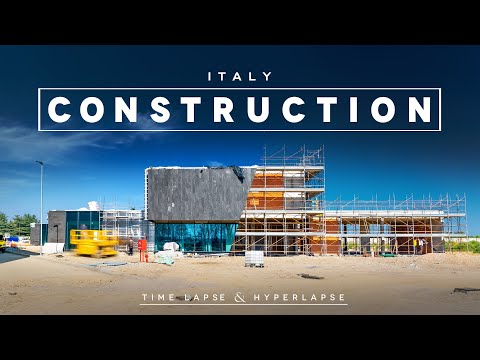 Time lapse Construction & Hyperlapse. Costruzione Corman. Milano, Italy 4k.