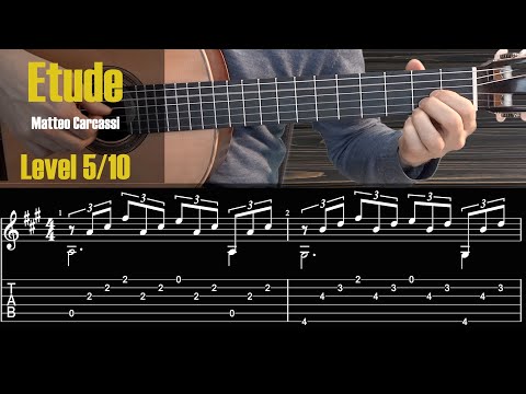 Etude Op.60 No.3 - Matteo Carcassi. Guitar Tutorial with TAB.