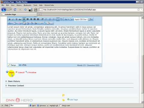 DotNetNuke Tutorial, Workflow feature - Video #88