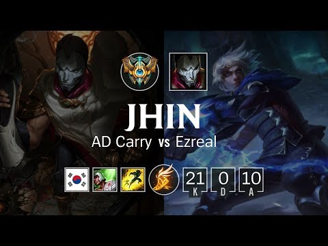 Jhin ADC vs Ezreal - KR Challenger Patch 8.23