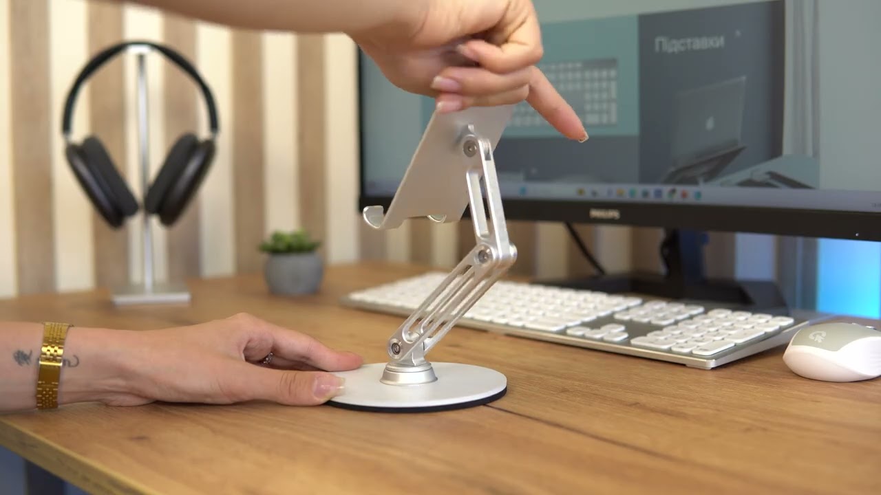 Подставка для смартфона/планшета OfficePro MS580S (Silver) video preview