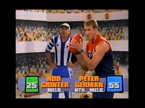Rod Grinter of Melbourne & Peter German of North Melbourne - Footy Show Handball Comp - 1994 - AFL