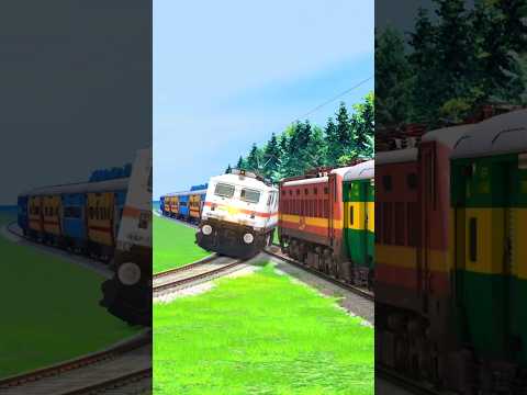 TWO TRAIN CLOSE CALL ACCIDENT AT CURVE TRACKS 😱 #train