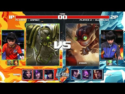 Impact Urgot vs ClearLove Ziggs | Round 2 1v1 Tournament All-Stars 2016 | NA vs China