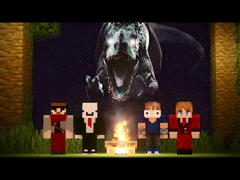 4 Idiots Survive The Indominus Rex in Minecraft