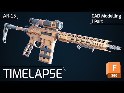 1 Part — CAD Modelling (1) | Full Pipeline Timelapse | AR-15 Game-ready model