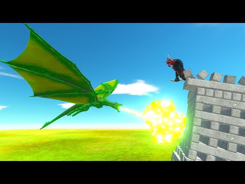 TOXIC DRAGON ATTACKS UNIT ON THE TOWER | ANIMAL REVOLT BATTLE SIMULATOR