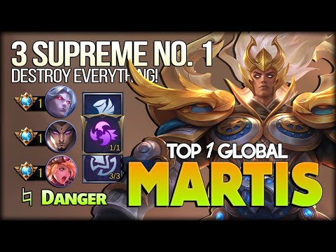 MID Lane Martis? 3 Supreme No. 1 in Same Team?  ♮ Dᴀɴɢᴇʀ Top 1 Global Martis - MLBB