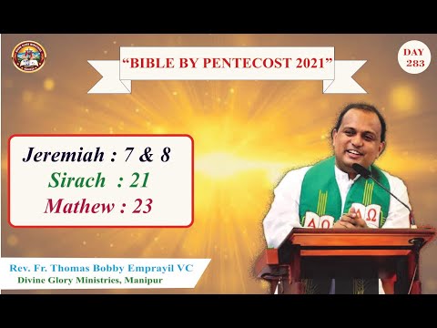 Message On : "Bible by Pentecost 2021" Day - 283 : 10/03/2021