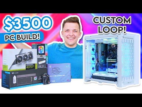 Building a $3500 Custom Loop Gaming PC Build! 😄 [Hardline Watercooling!]