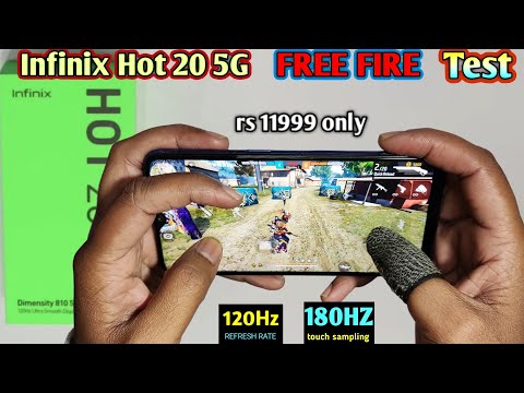 Infinix Hot 20 5G Free Fire Gameplay + Heating + Battery Drain Test | Infinix Hot 20 FF Gameplay..