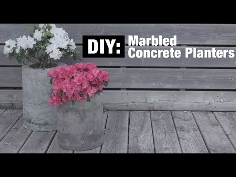 DIY: Marbled Concrete Planters