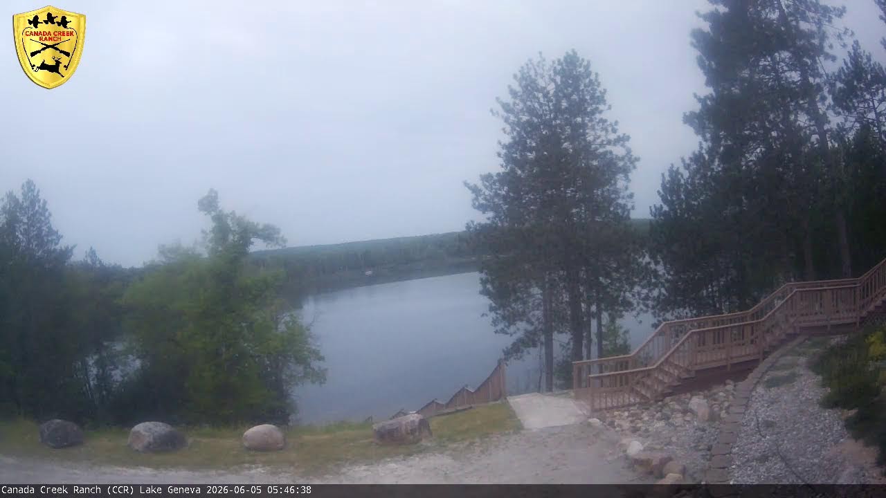 Live webcam view of Lake Geneva at Canada Creek Ranch