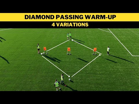 Diamond-Pass-Aufwärmung | 4 Variationen | Fußballtraining | U13 U14 U15 U16