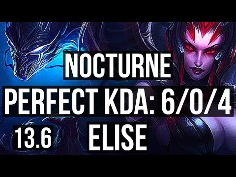 NOCTURNE vs ELISE (JNG) | 6/0/4, Dominating | KR Master | 13.6