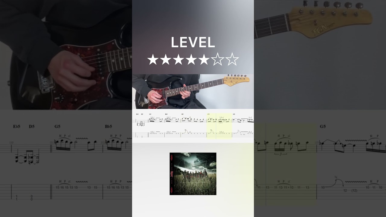 Slipknot - Dead Memories (outro solo cover with tabs & chords)