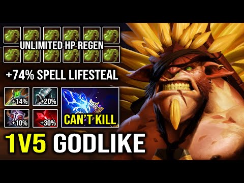 HOW IS THIS ALLOWED?? +74% Spell Lifesteal Infinite HP Regen Even 1v5 Can't Kill this Bristleback