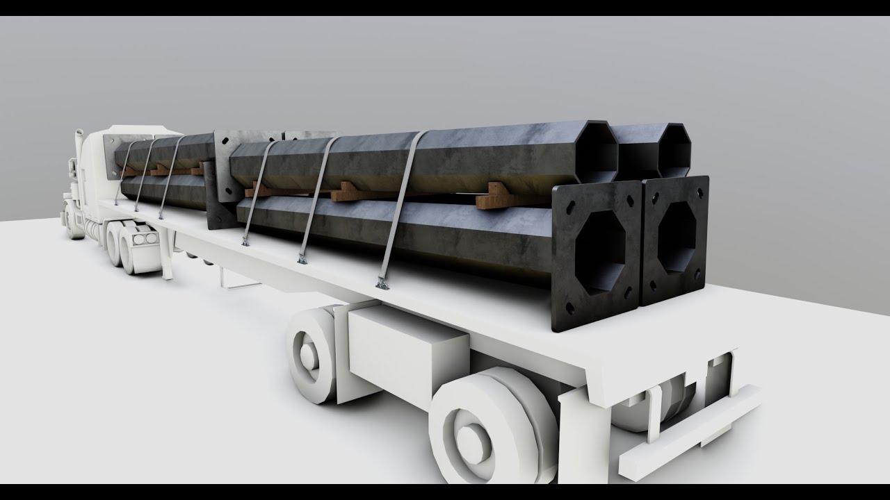 CARGO MODELS FOR TRUCK TRAILER-Polygon Pole Type-2 3D Model