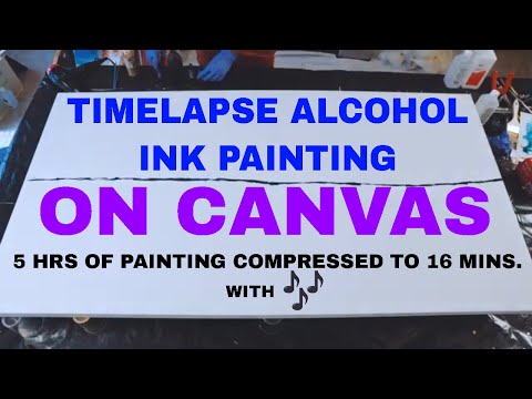 Time Lapse Alcohol Ink painting DEMO on Canvas -  Tutorial Video with Tips Coming Soon!