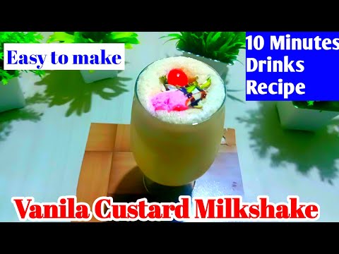 || Custard Milkshake with ice cream || #drinks #milkshake ||