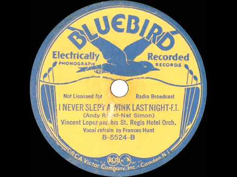 1934 Vincent Lopez - I Never Slept A Wink Last Night (Frances Hunt, vocal)