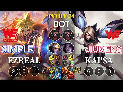 WEA Simple Ezreal vs WE Jiumeng Kai'Sa Bot - KR Patch 10.24
