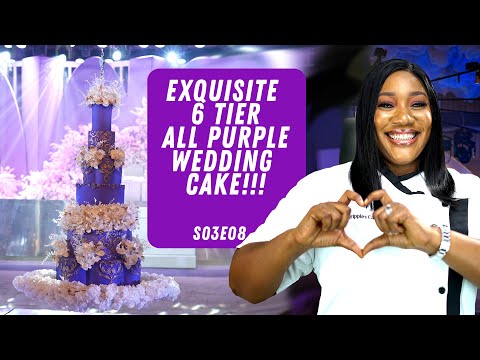 BAKE THAT CAKE WITH DRIPPLES : S03E08 : EXQUISITE 6 TIER ALL PURPLE WEDDING CAKE!!!