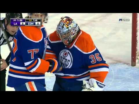 Nikolai Khabibulin plays "hidden puck trick" 3/29/11