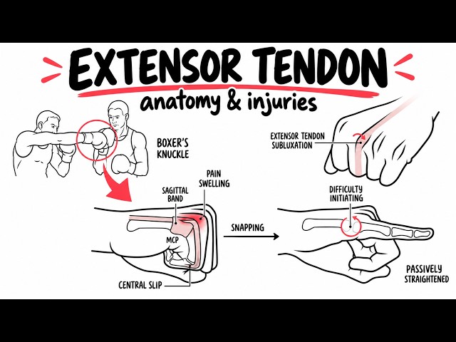 Extensor Tendon Anatomy & Injuries Explained | Zones, Clinical features and examination