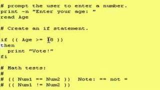 Korn Shell Tutorial 6a - if statement