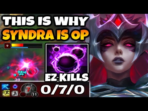 This is why Syndra is always played in High Elo. She carries easily.