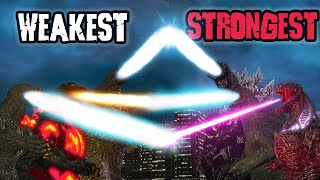 GODZILLA'S ATOMIC BREATH From Weakest To Strongest (1954-2023) Healthbars